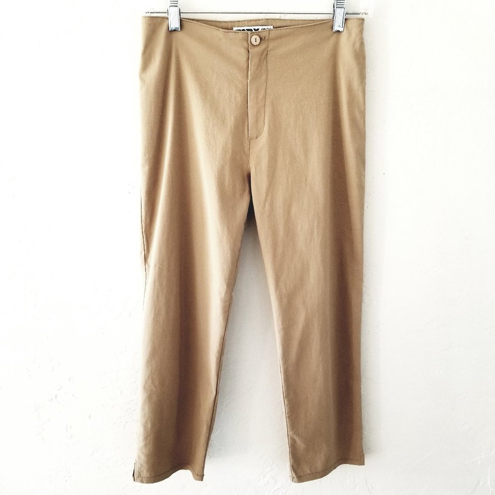 Tark'1 Paris Pants T4/Small Tan Ankle Stretch Zip